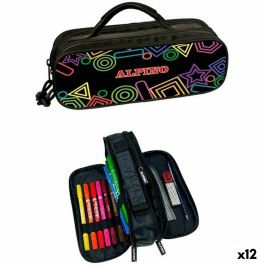 Plumier Triple Alpino Mini Black Multicolor (12 Unidades) Plumier Triple Alpino Mini Black Multicolor (12 Unidades)