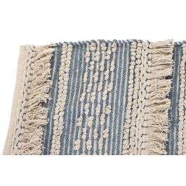 DKD Home Decor Alfombra Boho Azul Blanco 100% Algodón 120 x 180 cm