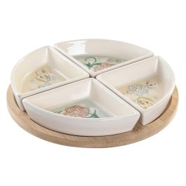 Aperitivo Tradicional DKD Home Decor Verde Beige 21.5 x 1 x 21.5 cm Set de 5