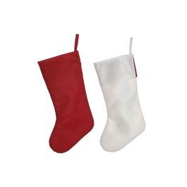 DKD Home Decor Calcetín Navidad Tradicional Poliéster Rojo Beige Verde 2x50x25 cm (6 Unidades) Decoración Navideña