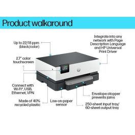 HP 9110b OfficeJet Pro Impresora de Inyección Tinta Color Profesional para Oficinas Híbridas y Distribuidas con Gestión Avanzada de Red