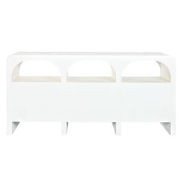 DKD Home Decor Buffet Mediterráneo de Madera Reciclada y Mango Blanco Natural 161x40x82 cm con 2 Cajones y 2 Puertas