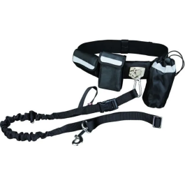 TRIXIE Cinturón para Perro con Correa Manos Libres, Nylon Resistente, Hasta 40kg, Correa Elástica Extensible con Amortiguación, Bolsillos y Tiras Reflectantes, Negro Precio: 34.98999955. SKU: B1HXN48AKW