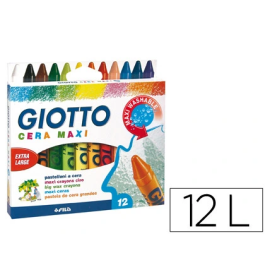 Giotto Lápices de Cera Maxi Caja de 12 Colores Surtidos Precio: 5.50000055. SKU: B1H8GV9D73