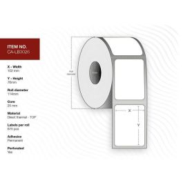 Capture Label 102 x 76 Core 25 Ø 114 mm. White. DT. Permanent. 675 labels per roll. 16 rolls per box. Precio: 180.89999972. SKU: B15LQV5YDQ