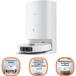 Xiaomi VACUUM X10P WH Robot Aspirador Friegasuelos con Estación de Vaciado y Lavado Automático, 4000Pa, Navegación IA 3D, Blanco
