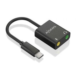 AISENS - CONVERSOR USB-C A AUDIO 48KHz, USB-C/M-2xJACK 3.5/H, NEGRO, 10CM AISENS - CONVERSOR USB-C A AUDIO 48KHz, USB-C/M-2xJACK 3.5/H, NEGRO, 10CM