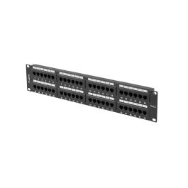 Lanberg Patch Panel 48 Puertos RJ-45 Cat.6 2U 19" Rack No Apantallado Negro Fijación IDC/LSA