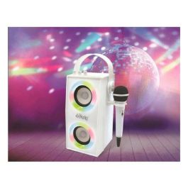 Lexibook iParty Altavoz Bluetooth Portátil con Micrófono y Efectos de Luz, Sonido Potente 24W, Bluetooth 5.0, USB, SD, Aux