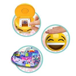 Bizak 63332665 Kit Crea Tus Pegatinas 3D - Diseña Stickers Originales con Purpurina, Gemas y Formas Smiley. Edad +6 años