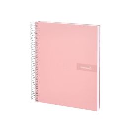 Cuaderno Espiral Liderpapel A4 Crafty Tapa Forrada 80H 90 gr Cuadro 4 mm Con Margen Color Rosa