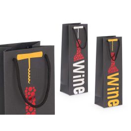 Bolsa Vino Surtidos Wine Kinvara - 12x36x9 cm - Cartón Oro/Negro/Plata (24 Unidades) Precio: 18.49999976. SKU: B14JHQPLE2