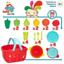 Set de Alimentos de Juguete Colorbaby Menaje y utensilios de cocina 36 Piezas (12 Unidades)