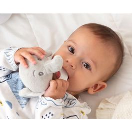 KioKids Mordedor Peluche Elefante Gris 13 cm Bebés +0 meses Alivio Dentición Masaje Encías Texturas Poliester EVA Colección Dolci Amici