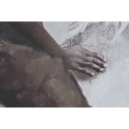 DKD Home Decor Cuadro Moderno de Lienzo y PS Blanco Gris Chica Caballo 140 x 100 cm (2 Unidades)