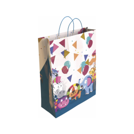 Basika Bolsa de regalo papel estucado 160 gr todo año con asa retorcida tamaño S 24x32 cm