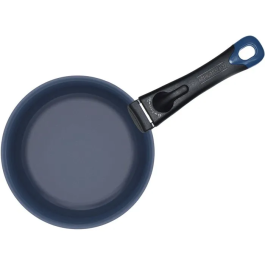 Arthur Martin AM2033 Juego de 3 sartenes de cerámica, Ø 20-24-28 cm + mango extraíble, Azul, aptas para inducción