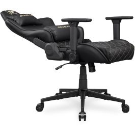 COUGAR Armor One V2 Silla Gaming Oro/Negro 120kg, Asiento Acolchado PVC/Cuero, Respaldo Acolchado Imitación Piel, Reposabrazos 4D
