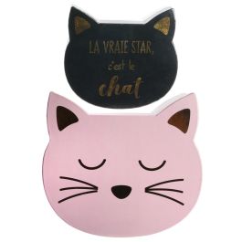 The Concept Factory Juego 2 Cajas Cartón Gato Grande 25x23x8,5 cm Pequeña 16,5x15x5,5 cm