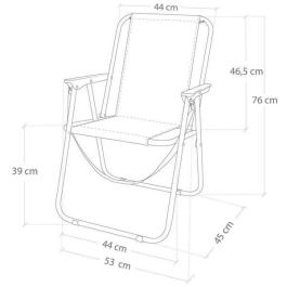 Silla playa aluminio plegable fija marinera 44x45x76 cm