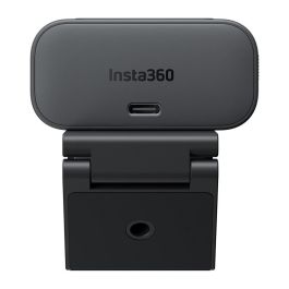 Insta360 Link Cámaras Web, CINSABPB, Webcam 4K Ultra HD a 60 fps con Autoenfoque, HDR, Micrófonos Dobles, USB-C, para Ordenador, Negro