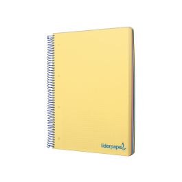 Cuaderno Espiral Liderpapel A5 Micro Wonder Tapa Plastico 120H 90 gr Cuadro 5 mm 5 Bandas 6 Taladros Color Amarillo