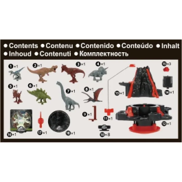 Epoch Jurassic World Shaky Volcano Juego 7509 con 8 Figuras de Dinosaurios