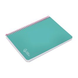 Cuaderno Espiral Liderpapel Din A5 Witty Tapa Dura 80H 90 gr Cuadro 4 mm Con Margen Color Turquesa 5 unidades