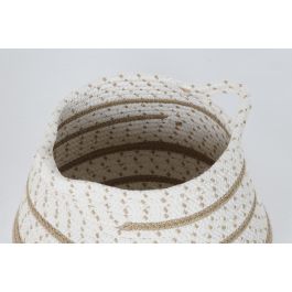 DKD Home Decor Cesta Boho Marron Gris Algodon Yute 40 x 40 x 40 cm Set de 2