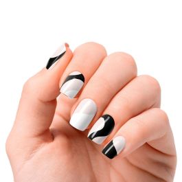 NOOVES Láminas de Uñas de Gel Premium Glam #White Cow - Manicura Fácil y Duradera - 20 Unidades