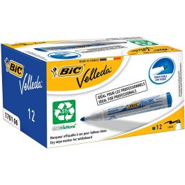 Velleda Marcador Pizarra Blanca Ecolutions 1701 Punta Redonda Azul Caja 12 Ud