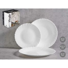 Set de Vajilla Vivalto F-LXP95-75-F-LSP85 Blanco Vidrio opalino (2 Unidades)