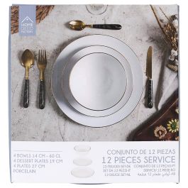 Vajilla 12 Piezas Porcelana Home Deco Factory