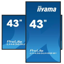 Iiyama LH4365UHSB-B1 Monitor Profesional 43" 4K UHD IPS 800 cd/m², Android 11, 24/7, WiFi, LAN, 2x HDMI, DP, USB, Altavoces 20W, Montaje VESA 400x400mm