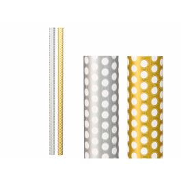 Rollo Papel Regalo 70X200 Lunares Oro Plata Arte Regal (50 Unidades) Rollo Papel Regalo 70X200 Lunares Oro Plata Arte Regal (50 Unidades)