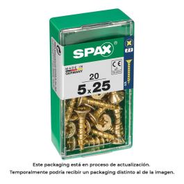 Spax 4081020500251 Tornillo Madera Cabeza Plana Yellox 5x25mm Rosca Completa 4CUT Z2 - Caja 20 Uds. Precio: 2.95000057. SKU: S7913922