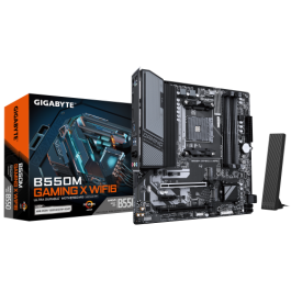 GIGABYTE B550M GAMING X WIFI6 Placa base - Procesadores AMD Ryzen 5000, VRM de 5+3 fases, hasta 3200 MHz DDR4, 1x M.2 PCIe 4.0 + 1x M.2 PCIe 3.0, Wi-Fi 6, LAN 1 GbE, USB 3.2 Gen 1 GIGABYTE B550M GAMING X WIFI6 Placa base - Procesadores AMD Ryzen 5000, VRM de 5+3 fases, hasta 3200 MHz DDR4, 1x M.2 PCIe 4.0 + 1x M.2 PCIe 3.0, Wi-Fi 6, LAN 1 GbE, USB 3.2 Gen 1