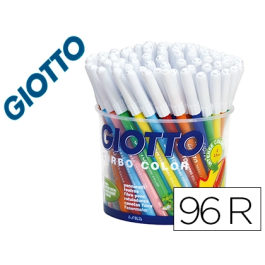 Giotto Turbo Color Rotulador Bote 96 Unidades 12 Colores Lavables Punta Gruesa Bloqueada