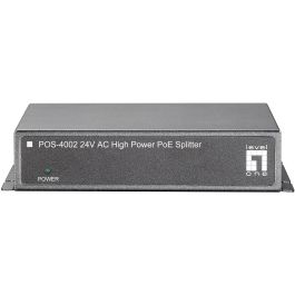 LevelOne POS-4002 Splitter PoE Alta Potencia 24V 10/100Base-T IEEE 802.3x para Redes Ethernet Cat5 Color Negro