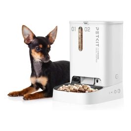 Petkit YumShare Dual-Hopper Comedero Automático para Mascotas con Cámara, Blanco, ABS, Interior, CE, Universal