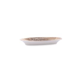 Bidasoa Deneb Hydrozero Bandeja Oval de Porcelana Marrón 19x11 cm, Acabado Brillo, Apta Lavavajillas y Microondas (6 Unidades)