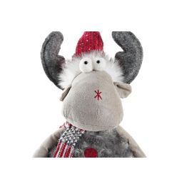 DKD Home Decor Figura Navidad Tradicional Reno Gris Rojo Blanco 14 x 60 x 26 cm Poliester