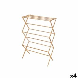 Tendedero Plegable Kipit WR4054B-1 BAMBOO Natural Bambú 74 x 36 x 111 cm 74 x 8 x 50 cm (4 Unidades)