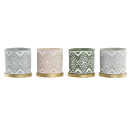 DKD Home Decor Maceta Boho Verde Gris Cemento con Plato 13 x 13 x 13 cm (12 Unidades) Precio: 57.49999981. SKU: B1DLX2SGMW