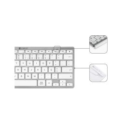 Subblim Combo Multidispositivo Compacto Silver - Teclado y Ratón Inalámbricos Bluetooth 5.2, Receptor USB 2.4G, SUBKBC-OCO015