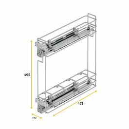 Emuca Botellero extraíble Suprastar con cierre suave, módulo 200mm, Acero, Cromado