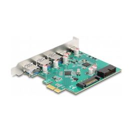 Delock Tarjeta de Expansión USB PCIe x1 con 3x USB-A 5 Gbps, 2x USB-C y 1x Conector Interno de 19 Pines, USB 3.2 Gen 1, PCI Express