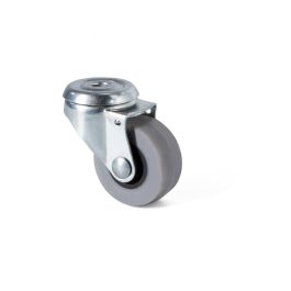 Q&Q TP8 Rueda Giratoria Aro Goma Ø30 Taladro Pasante Zincado, Sin Antihilo, Carga 15 Kg, Soporte Acero Estampado, Eje Liso Precio: 1.68999974. SKU: B1372DM6ST