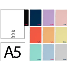 Liderpapel Cuaderno Espiral A5 Wonder Tapa Plástico 80 Hojas 90gr Liso Colores Surtidos Precio: 17.4845. SKU: B1ED2L99S8