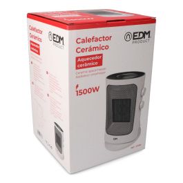 Edm Calefactor Vertical Oscilante 1000-1500W Blanco con Termostato Ajustable y Protección Sobrecalentamiento